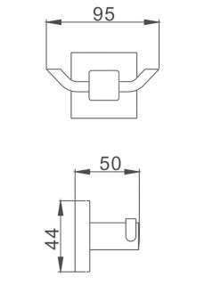 Крючок для ванной комнаты Haiba HB8905-2 чёрный матовый