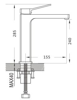 Смеситель для раковины Shevanik S9911T оружейная сталь