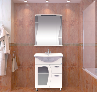 Зеркальный шкаф с подсветкой Misty Лиана 65см левый белый