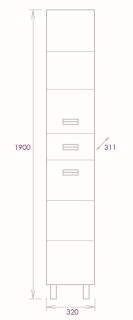 Пенал напольный Onika Балтика Black 403220 32см белый