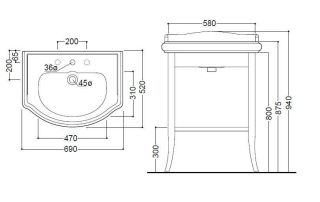 Тумба под раковину Kerasan Retro 735040 напольная орех