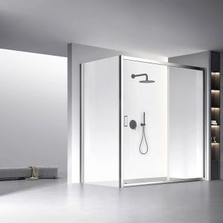 Боковая панель Veconi KP-13, 900х1950 , хром, стекло прозрачное