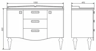 Тумба с раковиной Comforty Монако 00003132224 120 см белый