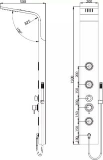 Душевая панель RGW SP-04B 21140104-04 чёрный