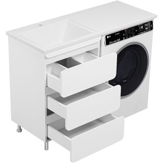 Напольная тумба под раковину Misty Чегет 120 L  УТ000013566 белый