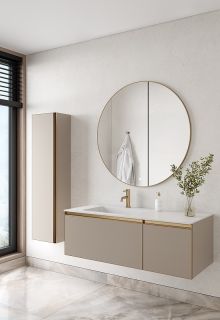 Тумба под раковину Armadi Art Quatro 790-M2-120-D-MG 120 см бежевый/золото матовое