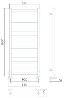 Водяной полотенцесушитель Larusso Кватро П11 50x120см хром 4670078535757