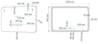 Зеркало с подсветкой Art&Max Genova 120x80см чёрный AM-Gen-1200-800-DS-F