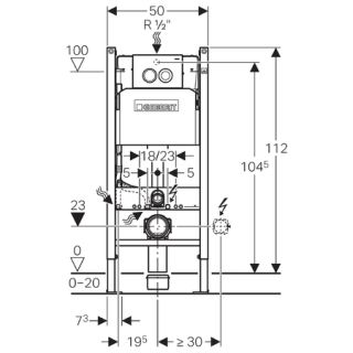 Инсталляция Geberit Delta 458.124.21.1 для подвесного унитазa с кнопкой смыва