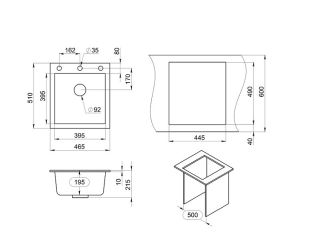 Мойка кухонная Granula 4651, БАЗАЛЬТ
