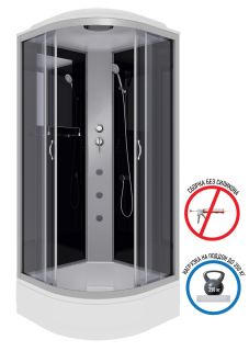 Душевая кабина Niagara NG-3502-14F с гидромассажем 100x100см серебро/тонированное