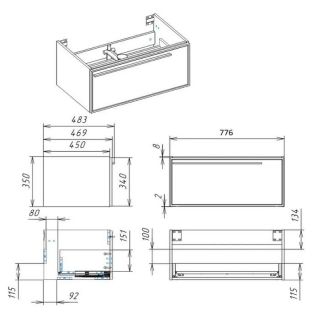Тумба под раковину La Fenice Elba FNC-01-ELB-C-80 матовая Бежевая 80 см