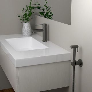 Смеситель для раковины с гигиеническим душем Timo Saona 2360/18G чёрное золото