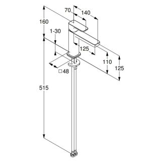 Смеситель для раковины Kludi Renon 422823975 чёрный матовый
