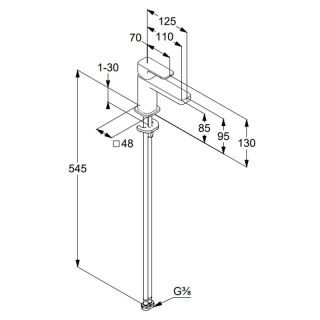 Смеситель для раковины Kludi Renon 422903975 чёрный матовый