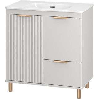 Напольная тумба под раковину Brevita Risacca Crema 80 УТ000025680 Серая матовая