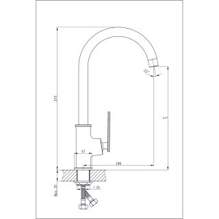Смеситель для кухонной мойки  RUSH Palm (PL2530-22)
