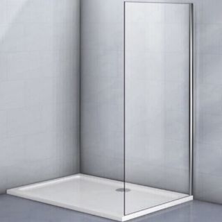 Боковая панель Veconi KP-11, 1000х1950 хром, стекло прозрачное