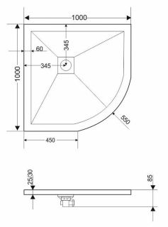 Душевой поддон Grossman Strong GR-S2100100 100x100см графит