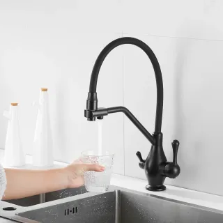 Смеситель для кухни Rose R858H чёрный матовый