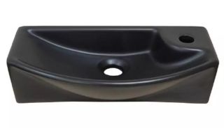 Раковина подвесная SantiLine SL-2013LMB 45см левая чёрный матовый