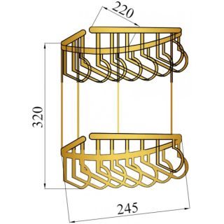 Полка угловая Boheme Imperiale золото 10427