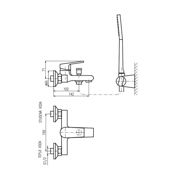 Смеситель для ванны Rav Slezak Colorado CO154.5/2 хром