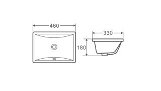 Раковина под столешницу DQ Berlin DT1431616 46 см белый