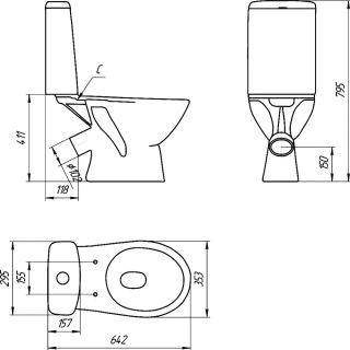 Унитаз Cersanit JUST KO-JUS031-3/6-PL с микролифтом