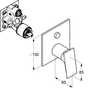 Смеситель для ванны Kludi Decus 547593975 чёрный матовый