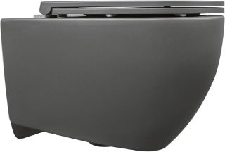 Подвесной унитаз Isvea Infinity 10NF02001SV-2C безободковый крышка микролифт антрацит матовый