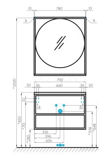 Зеркало Акватон Лофт Фабрик 1A242602LTDU0 80см дуб эндгрейн