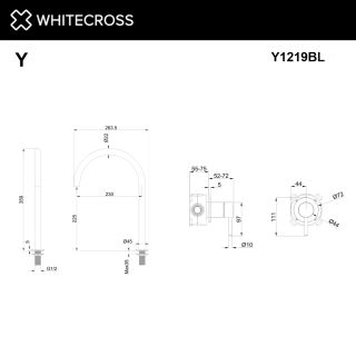 Смеситель для раковины с выносным управлением WHITECROSS Y Y1219NIB брашированный никель