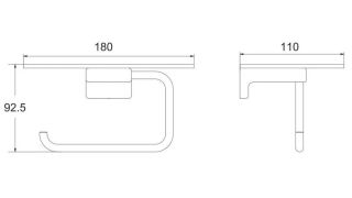 Держатель для туалетной бумаги с полочкой Rose RG1805 хром