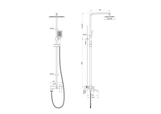 Душевая стойка Wonzon & Woghand Fit WW-88739009-MB чёрный матовый