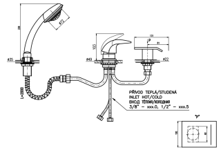 Смеситель на борт ванны Rav Slezak Dunaj D473.5YZ золото