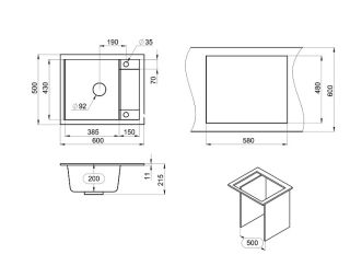 Мойка кухонная Granula 6002, АРКТИК