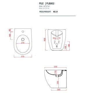 Биде Artceram File 2.0 MNB001 01 00 grigio
