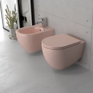 Подвесной унитаз Isvea Infinity 10NF02001SV-2S безободковый крышка микролифт лососевый