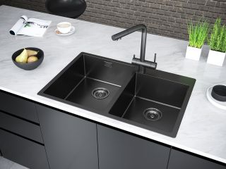 Мойка кухонная Paulmark Bernam PM517851-GM воронёная сталь