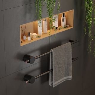 Электрический полотенцесушитель Broner Bruno BR.007.060.0000.Ral 9005М 60 см с кнопкой чёрный матовый