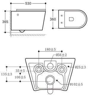 Подвесной унитаз Art&Max Zoe безободковый белый AM9322C1CHR