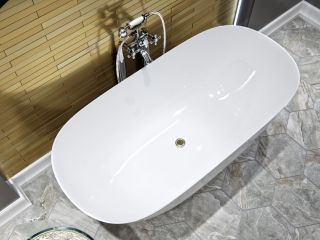 Ванна из искусственного камня AquaStone Бали 167x78см белый