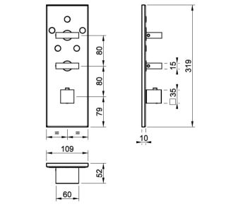 Встраиваемый термостат для душа Gessi Rettangolo 43032.030 медь