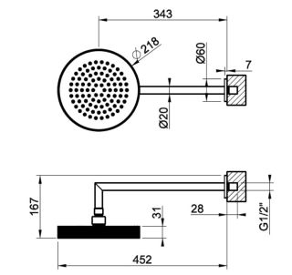 Верхний душ Gessi Anello 63448.031 21 см хром