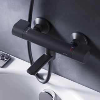 Смеситель для ванны и душа с термостатом Am.Pm X-Joy F85A50022 чёрный
