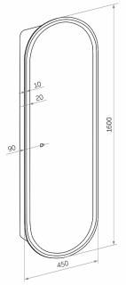 Зеркало-шкаф с подсветкой Continent Elmage Black МВК048 45см чёрный