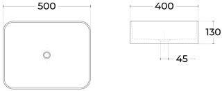 Раковина Sintesi SIN-LVB-APP-409GM 50см серый матовый