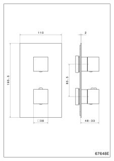 Встраиваемый смеситель для душа Kerama Marazzi Futura 67648EKM.21.018 с термостатом хром