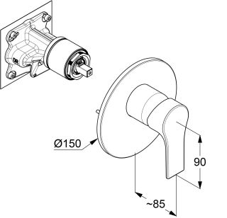 Смеситель для душа Kludi Zenta SL 487553965 чёрный матовый